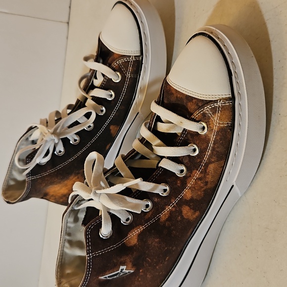 Custom Dyed Skechers High Top Sneakers - Ladies Size 9.5 - Picture 4 of 10